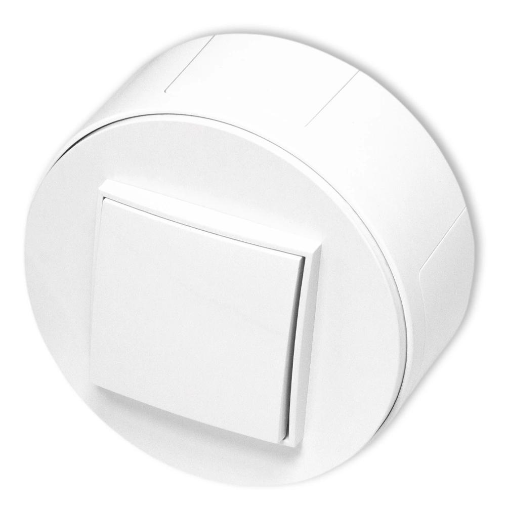 Single round surface-mounted box icon and mini, white color PUO-1