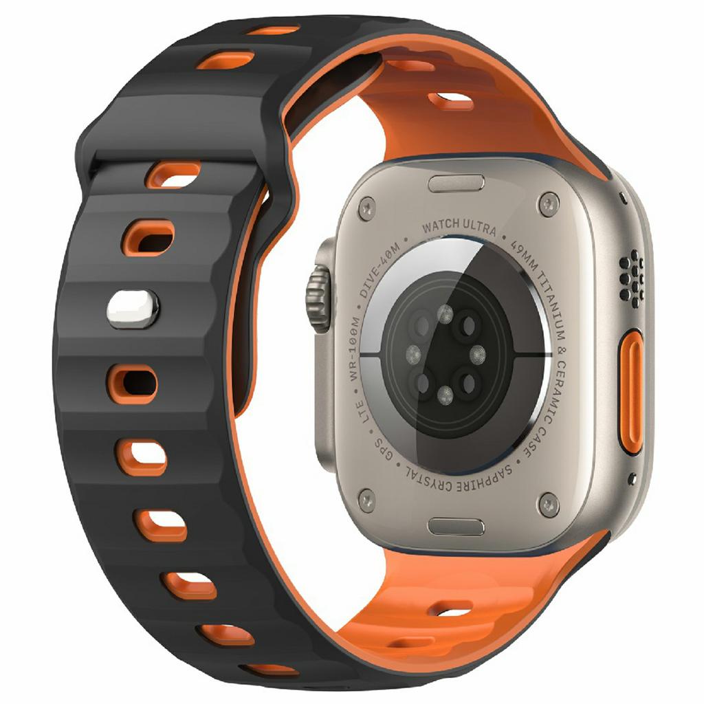 Watch Band for Apple Watch Series 10 Ultra 9 8 7 SE 6 5 4 3 2 1 46mm 49mm 45mm 44mm 42mm Dual Color Silicone Strap