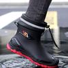 Men's Waterproof Rain Boots Anti-Slip Wear-Resistant Kitchen Oes Fiing Car Wa Very Labor Protection Warm Water Shoes