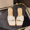 Leisure Fashion PU Slippers Casual Flat Shoes Female Women Slides Luxury Soft Microfiber Rome
