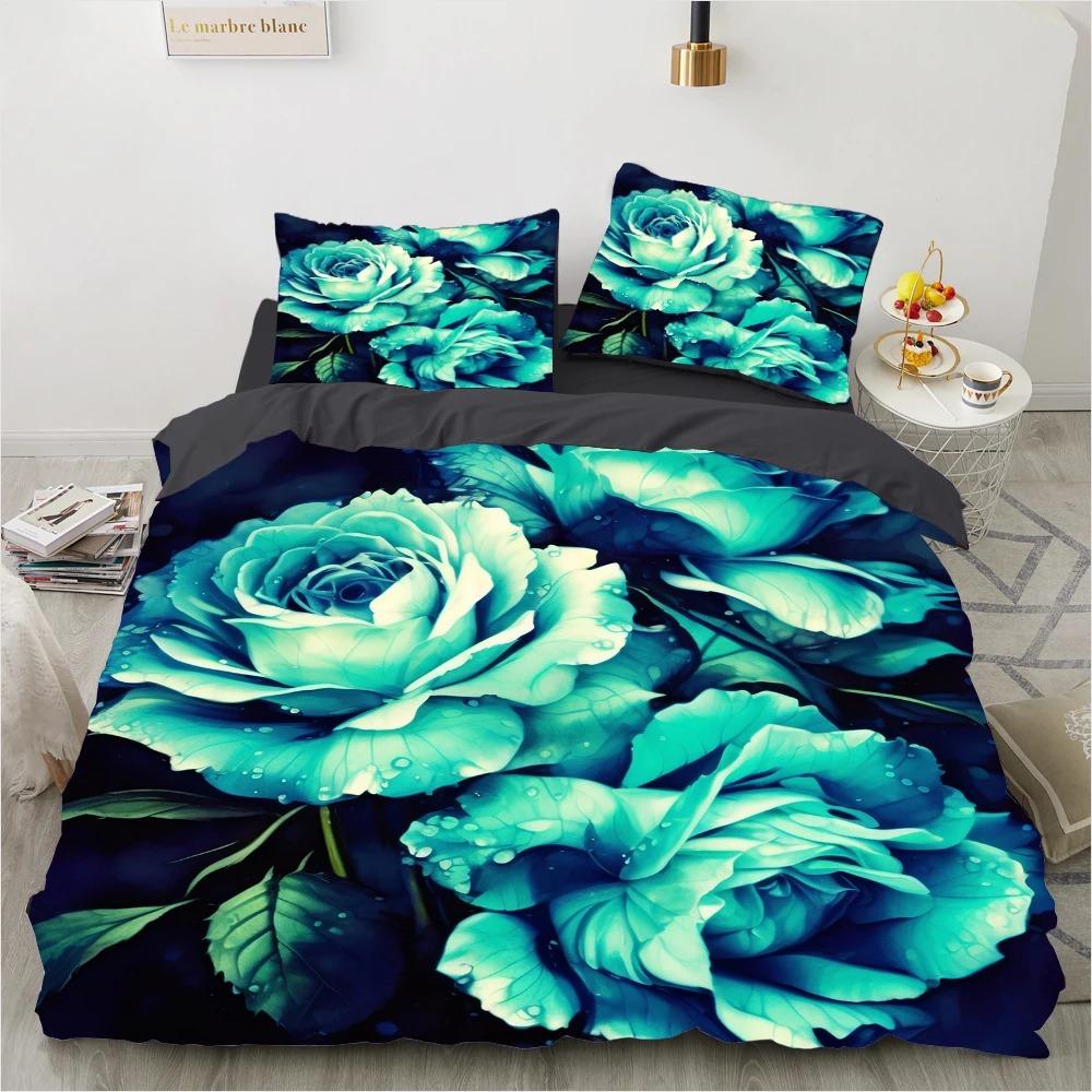 Red Rose Bedding Set Qulit Cover 3d Floral Duvet Cover Set Flower Comforter Cover Queen King Size Bed Linen 220x240 200x200