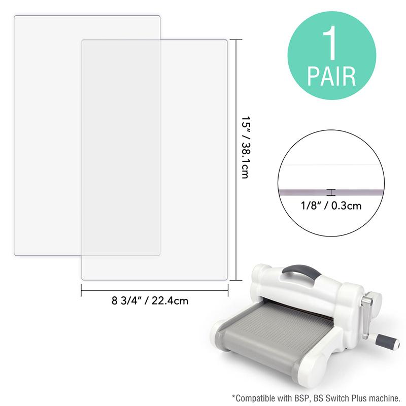 2Pcs/Pair Cutting Pads Compatible with BSP&BS Switch Plus For Cutting Machine Plastic Replacement Cutting Plate 38.1/32.3*22.4cm