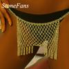 StoneFans Charms Tassel Body Sexy Jewelry Lingerie Adult Panties for Women Statement Mesh Multilayer Gold Chain Bikini Set Bra