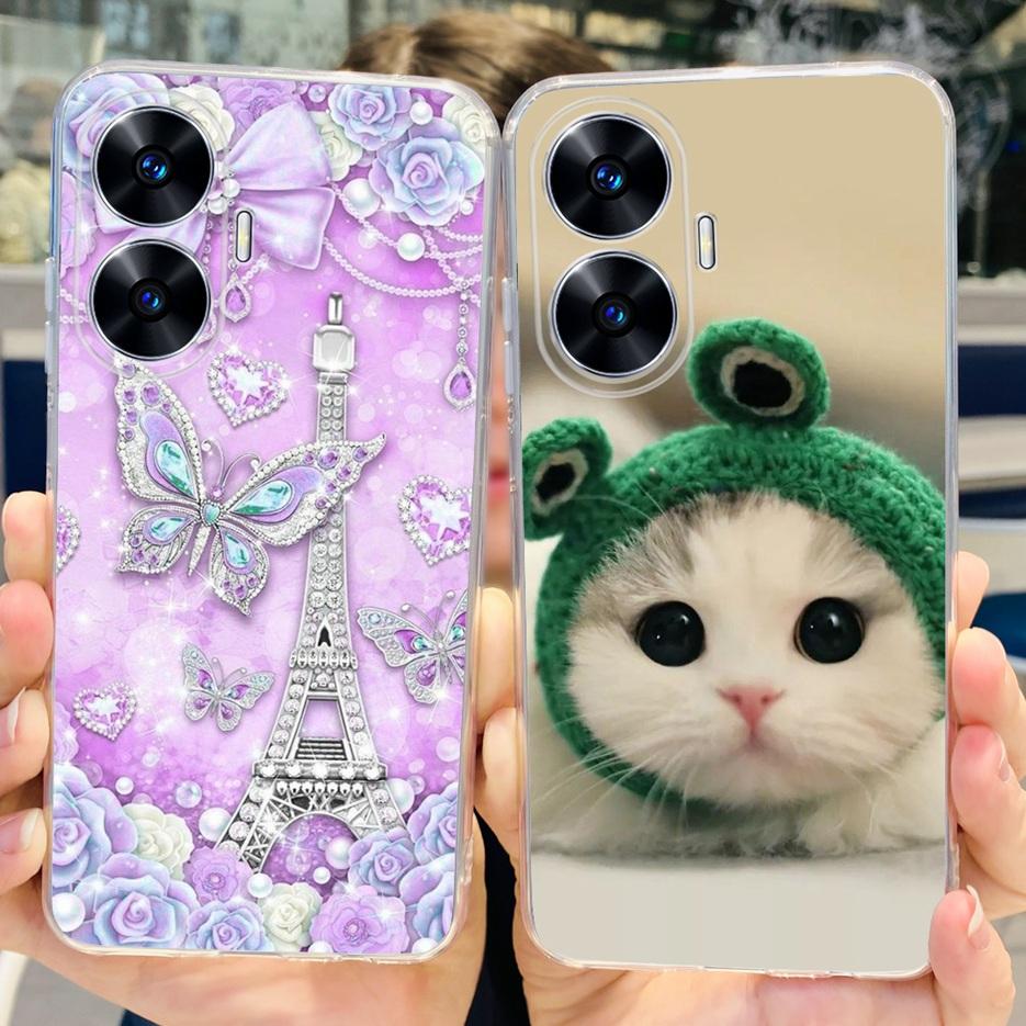 For Realme C55 4G Case RMX3710 Colorful Painted Cover Soft Slim Fundas Phone Case For Realme C55 C55 RealmeC55 Back Cover Bumper