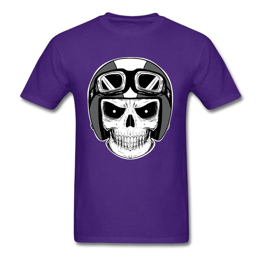Moto Biker Tshirt Mens Tshirts Punk Skull Helmet T Shirt Funky Short Sleeve Tops  Tees O Neck All Cotton Clothes Faddish Black