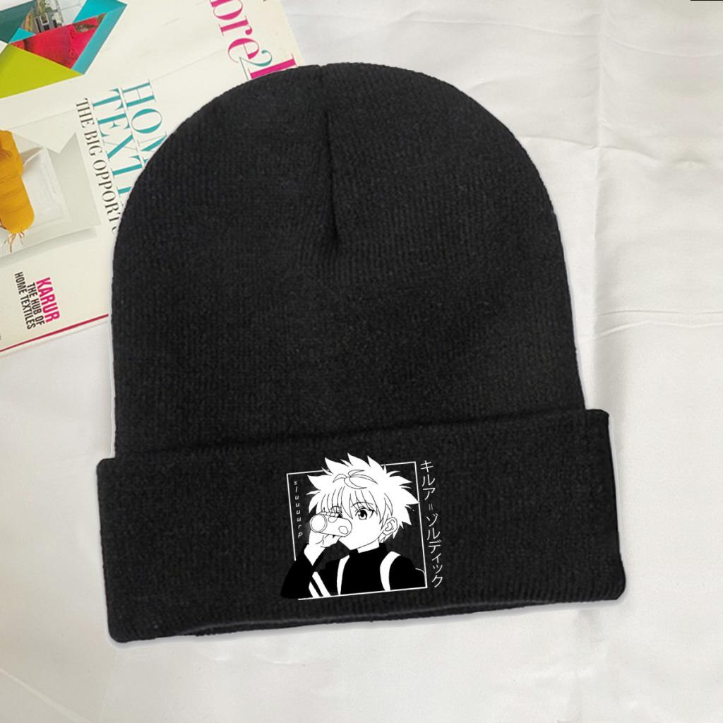 Kawaii Hunter X Hunter Killua Zoldyck Knitted Hat for Women Unisex Skullies Beanies Winter Hats HXH Anime Manga Casual Cap