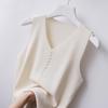 Летняя женская рубашка большого размера без рукавов из ледяного шелка, свободная короткая рубашка с v-образным вырезом, топ, жилет