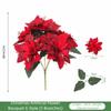 Букет из 5 головок искусственной пуансеттии, красные искусственные цветы пуансеттии, рождественское украшение, реалистичные горшечные украшения
