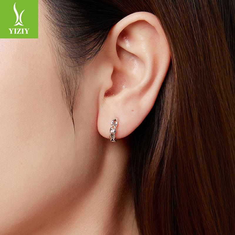 Twist Line Ear Buckle Female Cold Wind S925 Sterling Silver Earrings Earrings