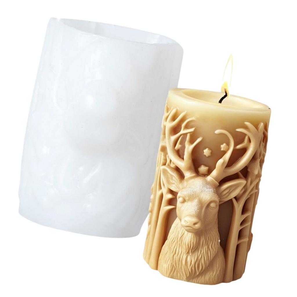 Christmas Embossed Silicone Candle Molds for Epoxy Resin Cylinder Silicone Candle Molds for Candle Soap Home Decoration