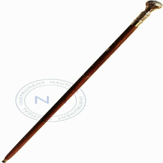 Brass Head Handle Style Designer Victorian Wooden Walking Stick Shaft Cane Gift