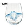 Stylish Nautical Themed Cup Marine Animal Theme Clear Glass Tumbler, Handcrafted Painted Glassware, Creative Iced Coffee Juice Unique Drinking