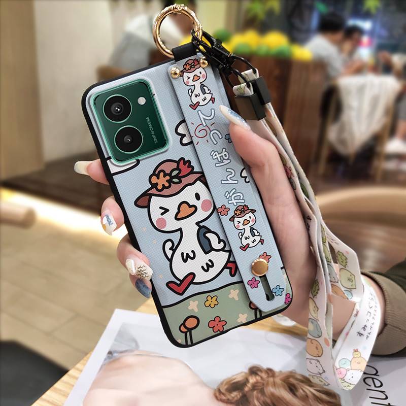 Cartoon Wristband Phone Case For Nokia HMD Pulse/Pulse+/Pulse Pro Shockproof Anti-knock Wrist Strap Fashion Design Ring