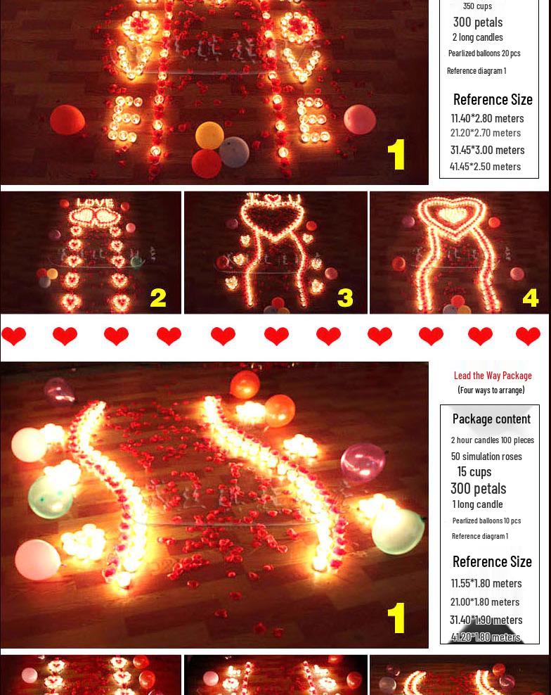 Циси День святого Валентина Романтические свечи-розы в форме сердца для признания в любви, предложения руки и сердца или украшения на день рождения.