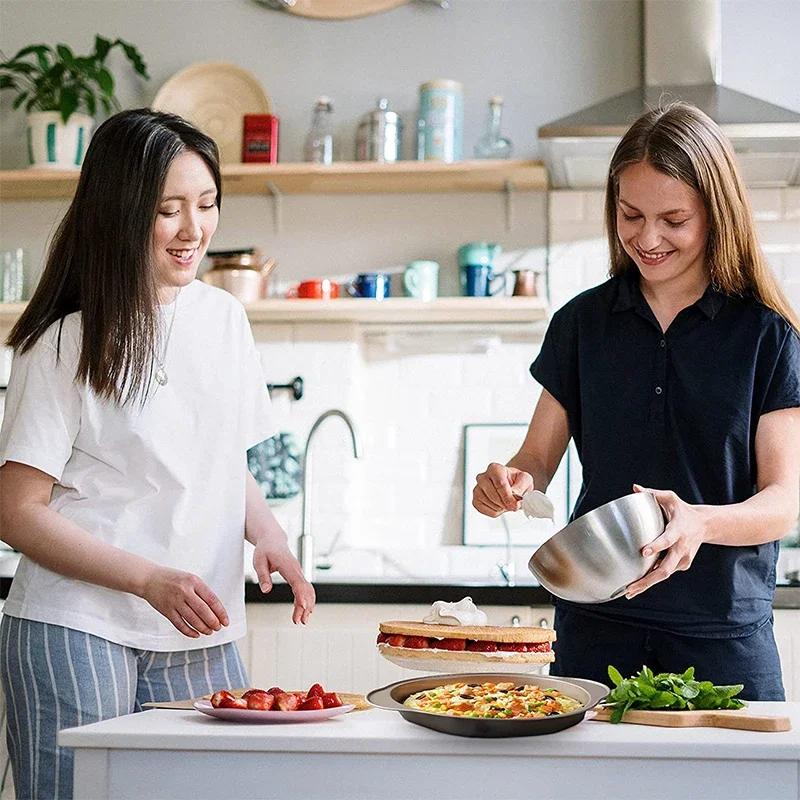 Круглая форма для торта 9 дюймов Форма для чизкейка Углеродистая сталь Антипригарная Форма для пирога Пиццы Противень Духовка Тост Форма для бисквита Формы для выпечки