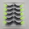 5 pairs/Tray Flexible Volume Colorful Eyelashes Long Makeup Party Lashes  Festival