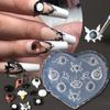 Silicone Nail Art Stamper Scraper Set Metallic Handle Nail Art Stamp Manicure Image Plate Tool