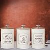 3x and Sugar Canister Kitchen Storage Pot Jar Metal Container