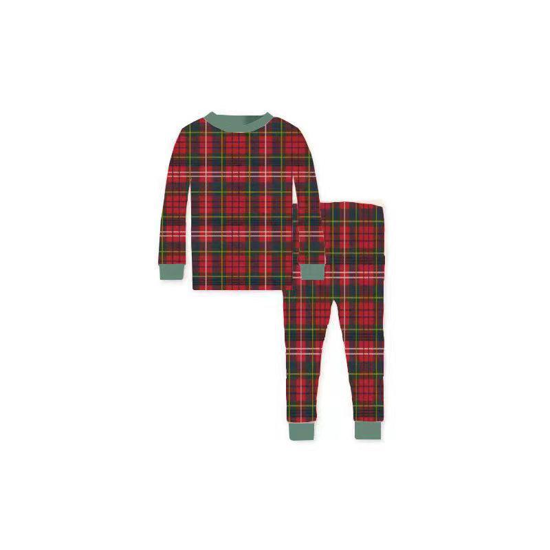 2022 Рождественская семейная клетчатая пижама - Мягкий и теплый комплект домашней одежды