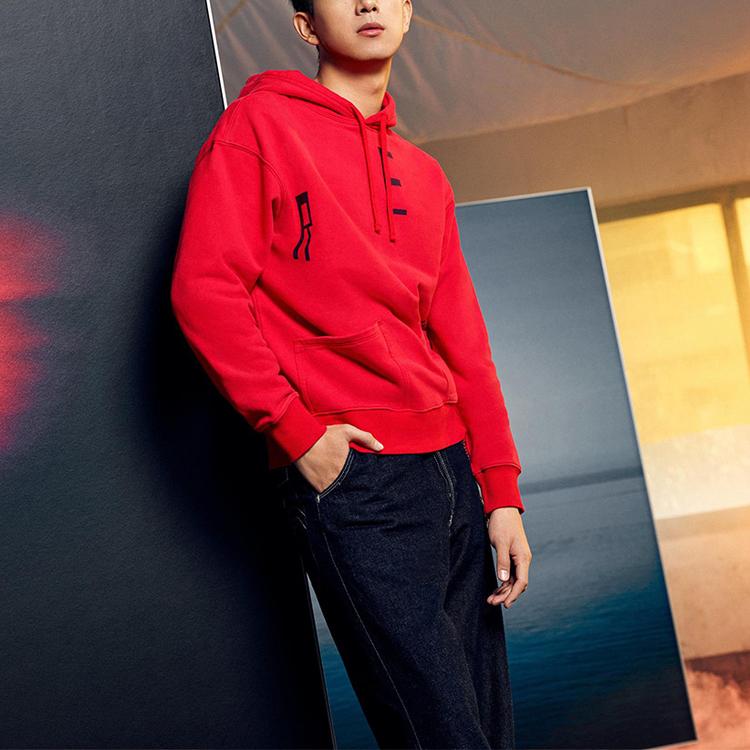 Мужские толстовки с капюшоном Levis Letter Print Drawstring Red A0144-0000