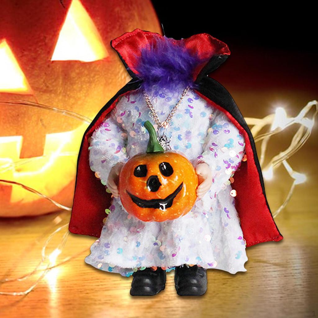 Pumpkin Decorative Doll Cloth Figurine Ornament for Halloween Office Outdoor Garden Props Decor