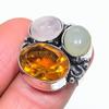 Натуральный цитрин, кварцевый драгоценный камень, ювелирное кольцо из стерлингового серебра 925 пробы, размер 6 q7R96