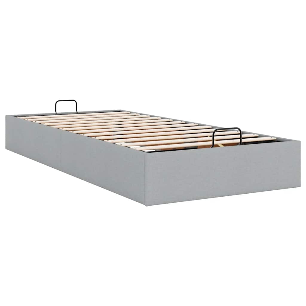 Ottoman Bed without Mattress Light Grey 90x200 cm Fabric