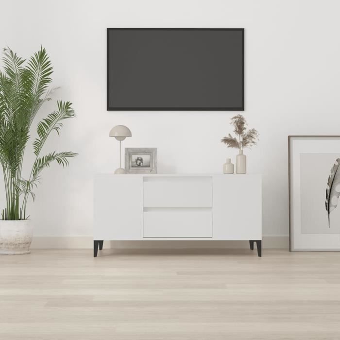 VidaXL TV Stand White 102x44.5x50 Cm Engineered Wood 819604