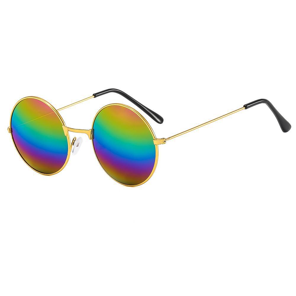 Retro Round Frame Sunglasses for Kids: Colorful Reflective Lenses for Boys, Girls, and Babies.