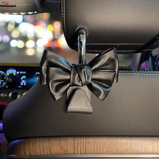 Крючки для автомобиля с бантом, симпатичный крючок для спинки сиденья автомобиля с бантом, прочный кошелек с бантом