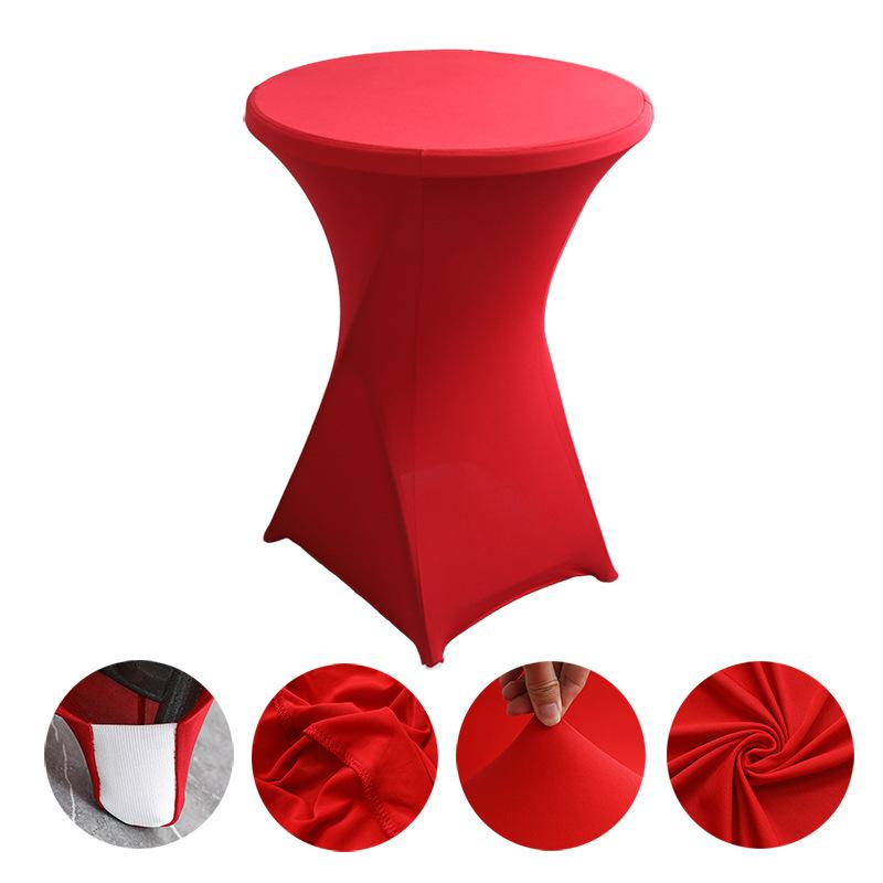 Height Stretch Round Tablecloth Cocktail Table Cover Spandex Table Cloth Bar Hotel Party Wedding Elastic TableCloth Decor
