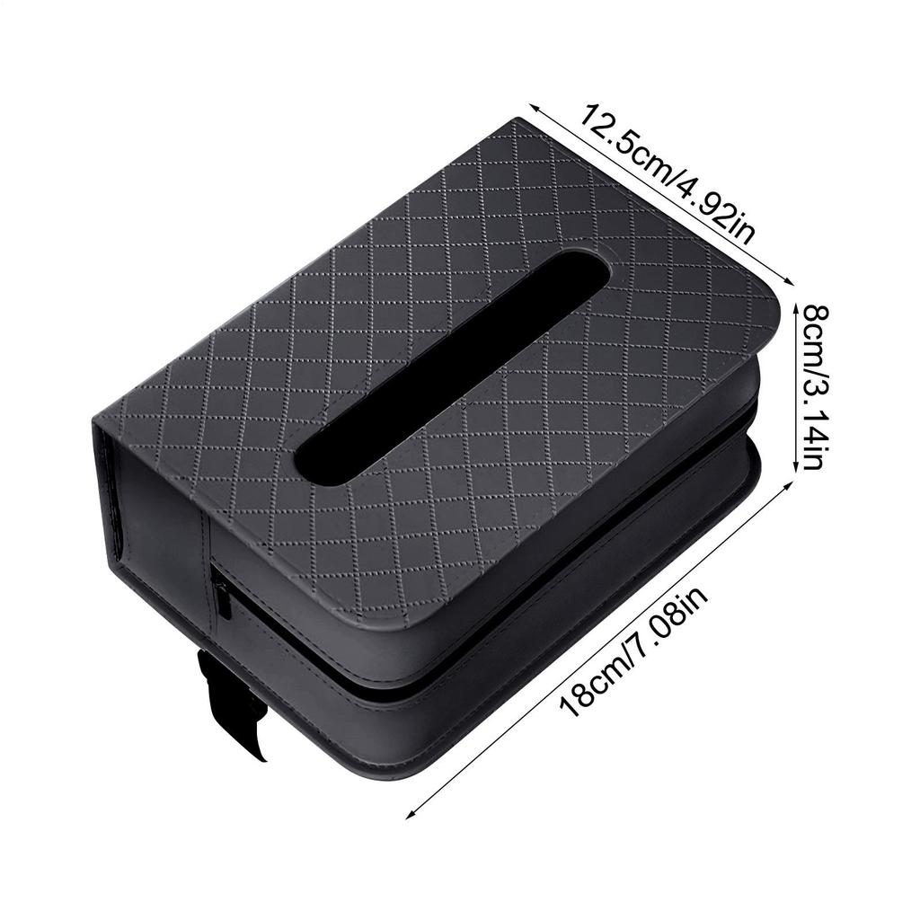 Car Tissue Box Large Rectangle PU Leather Home Supplies with Elastic Bands Tissue Box Holder for Home Desk Offices Table Dresser