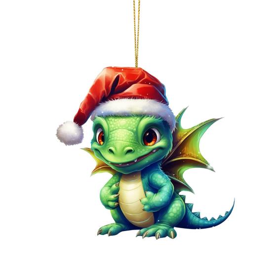 Подвеска Yousheng Christmas Dragon, мультяшный дракон, акриловое подвесное украшение, прочное для праздничного украшения елки