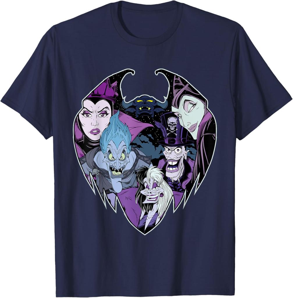 Hot Fashion Disney Villains Evil Crew T-Shirt S-4XL Four Seasons Gift