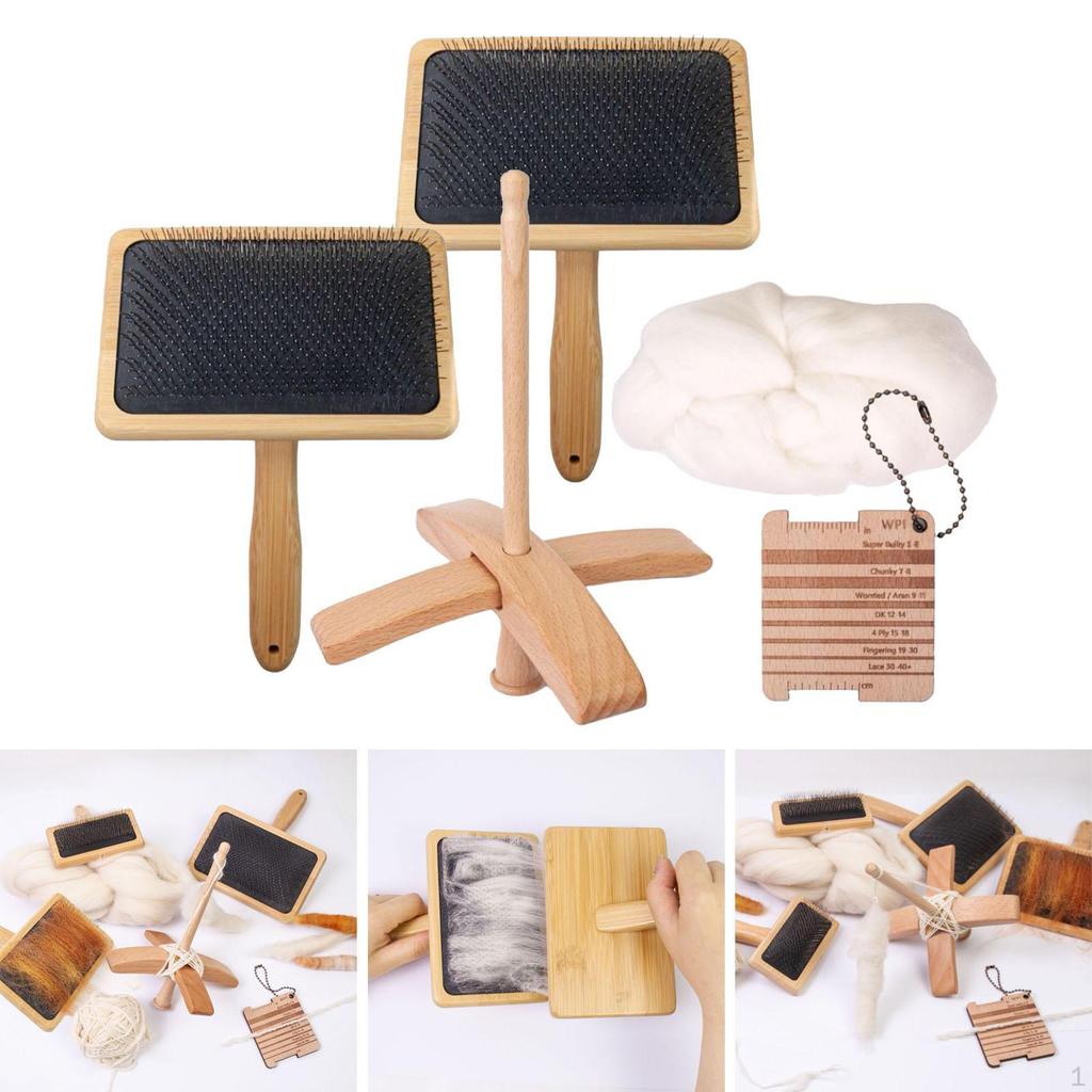 Wool Brushes Crochet Accessories Convenient Drop Spindle Carders Yarn Wpi Guide Gauge Multitool