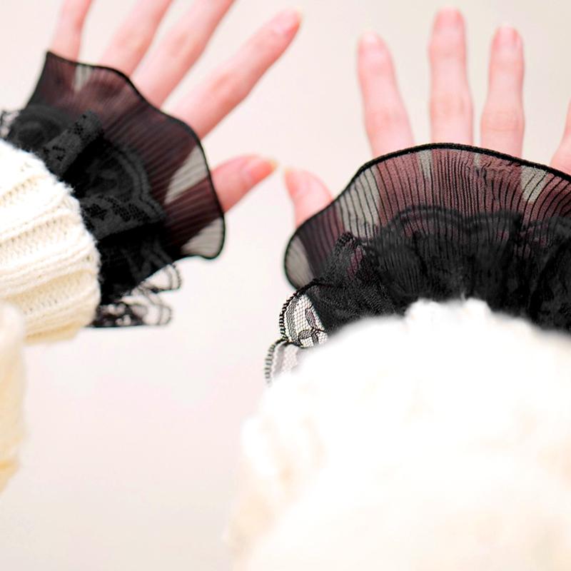 1 пара модных элегантных поддельных рукавов с кружевными оборками, манжетами, декоративными рукавами, съемными манжетами