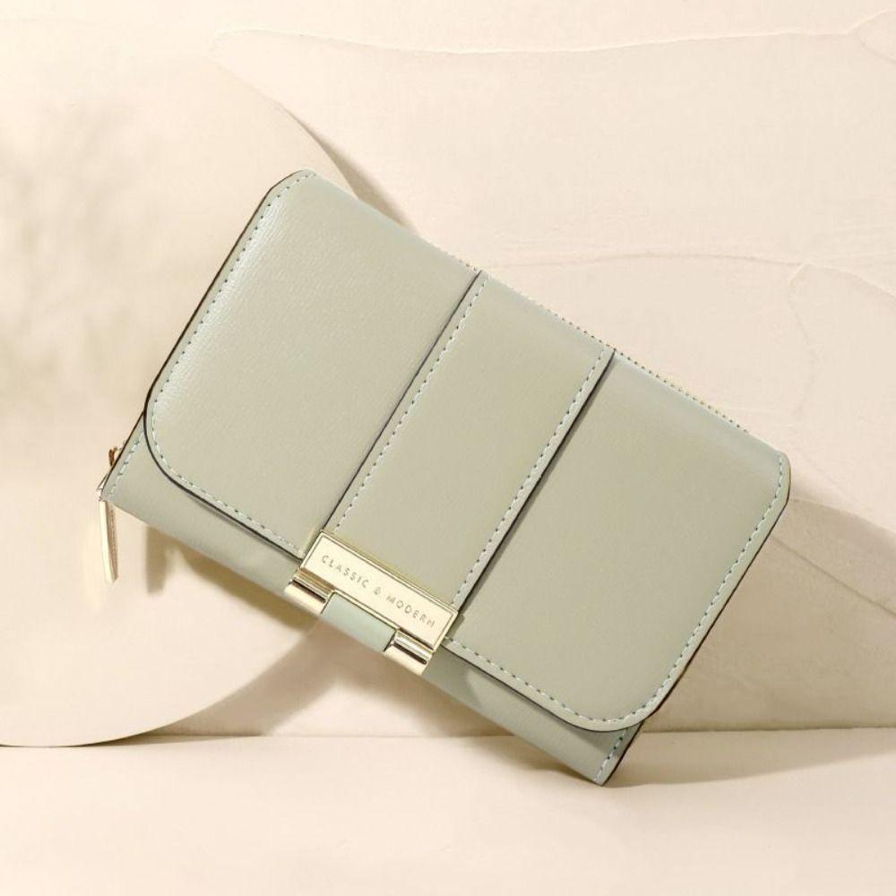 Кошелек-трифолд на молнии, женский держатель для карт, ретро кошелек из ПУ кожи, короткий кошелек, подарок