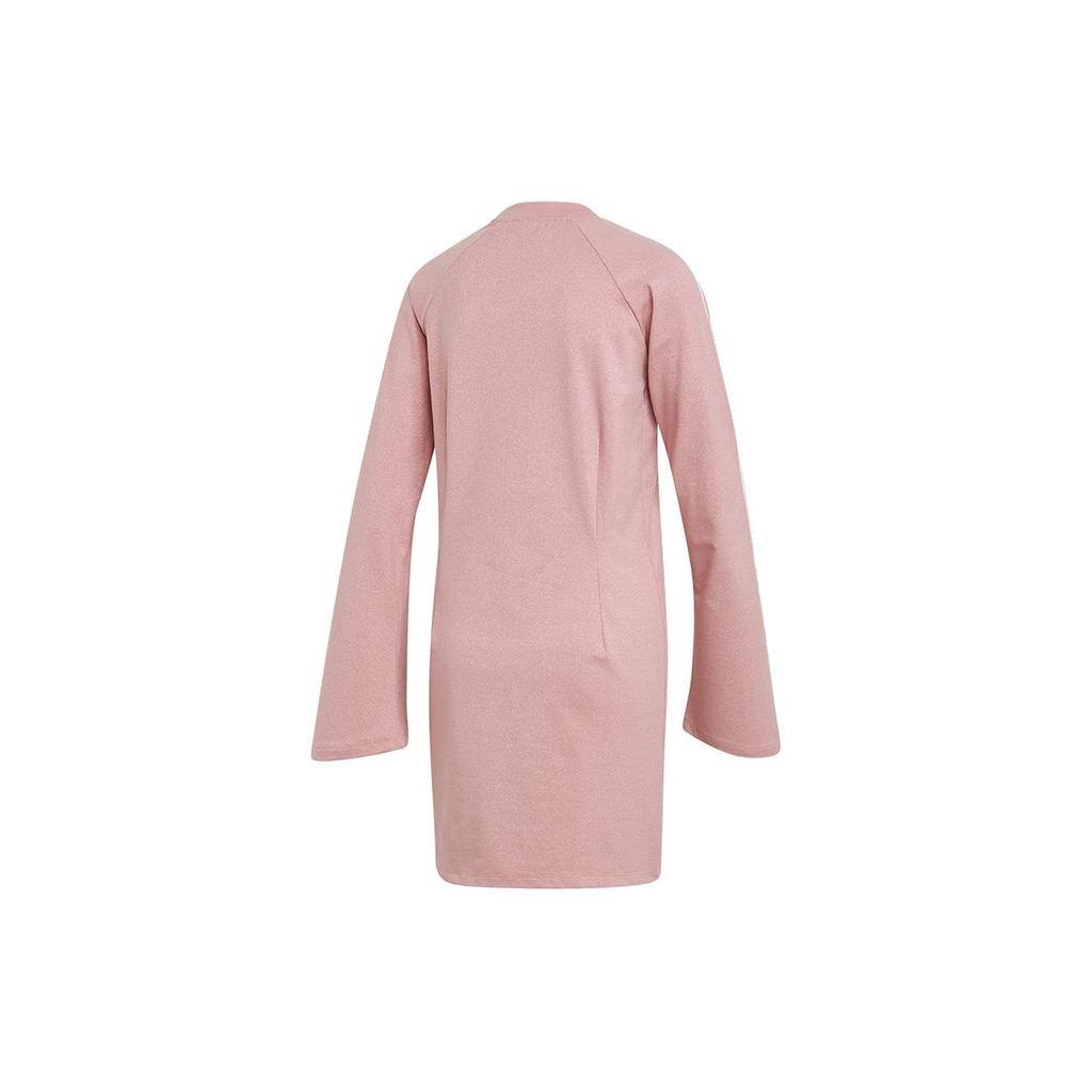 Adidas Оригинальное платье с блестками Три полоски Платье с длинным рукавом Женские платья Розовое ED4783