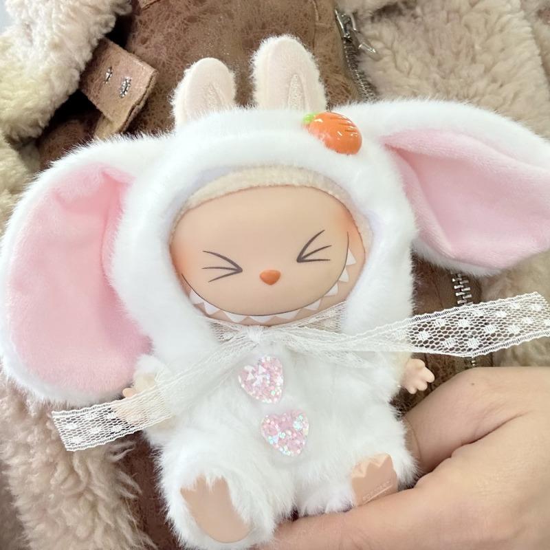 Только ткань для кукольной одежды 17 см Labubu Мини-плюшевая кукла Набор одежды Милый костюм Тоторо Мультяшная виниловая кукла K-pop Идол Кукла Аксессуары для одежды