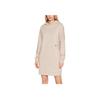 Armani Exchange FW22 Хлопковое худи с принтом в виде букв, платье-футболка с длинным рукавом, прямое, женское, темно-бежевое 6LYA72-YJBSZ-1768
