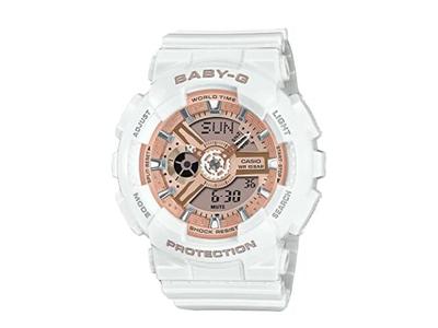 Часы BABY-G BA-110X-7A1JF женские белые секундомер со светодиодной подсветкой и мировым временем НОВЫЕ