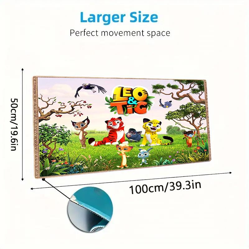 Leo and Tig Color Mouse Pad Large Gaming Table Cushion Non-slip Laptop Tablet Big Mousepad XXL Mat Mini PC Playmat With Lock edge