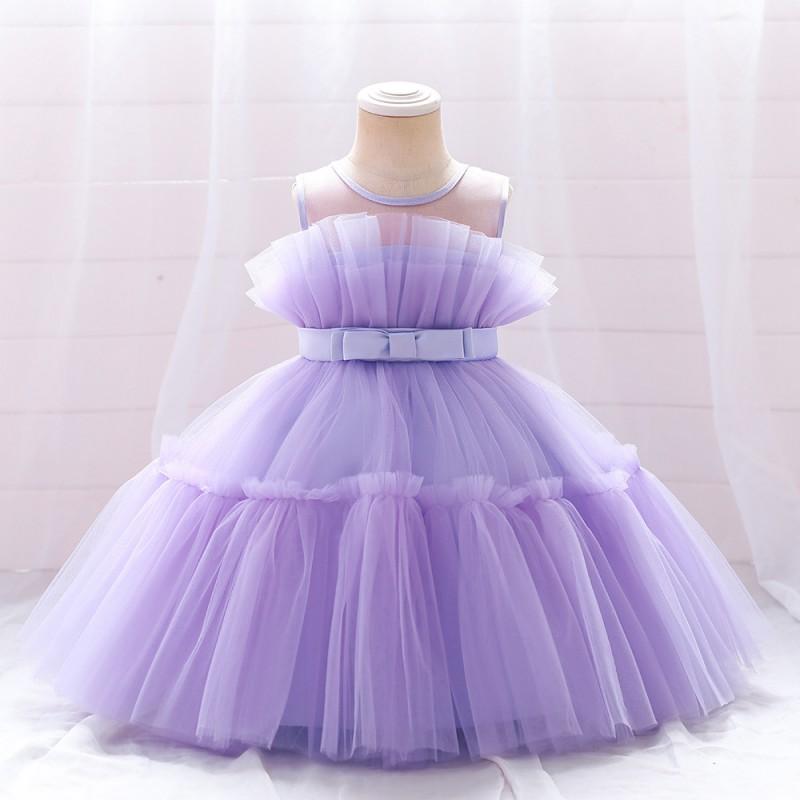 Girls Princess Tulle Party Dress Kids Formal Gown 4-7 Years Old