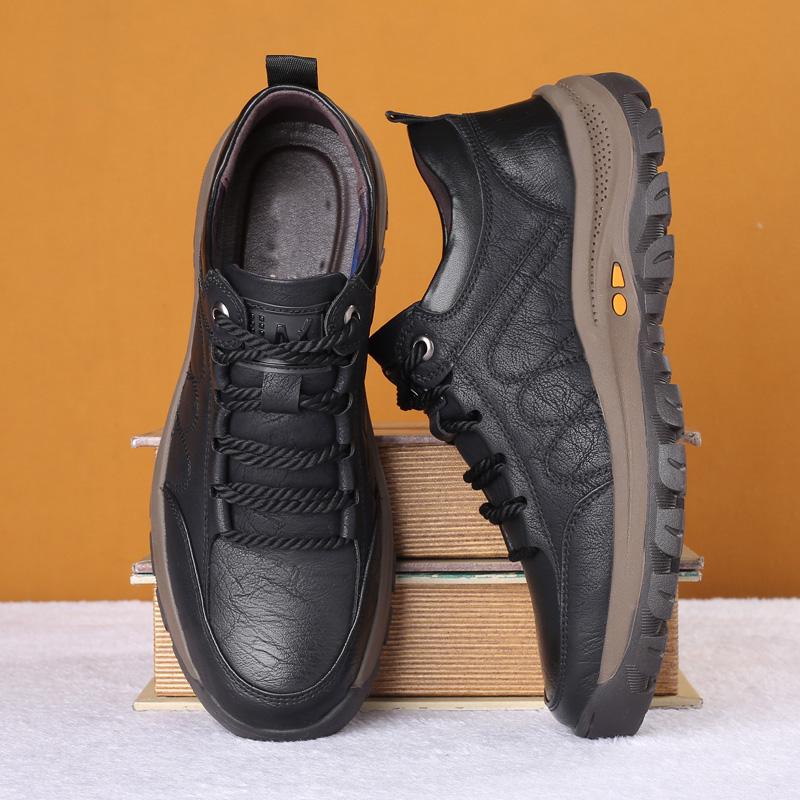 Leather Casual Men Shoes Comfortable Sneakers Casual Shoes Walking Footwear Winter Boots Lac-up Mens Vulcanize  Leather Shoes