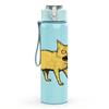 1PC Cute Yellow Cat Kitten Animal Print 750ml Color Plastic Sports Water Bottle Leakproof Flip Straw Lid Suitable for Sports Office Home Use