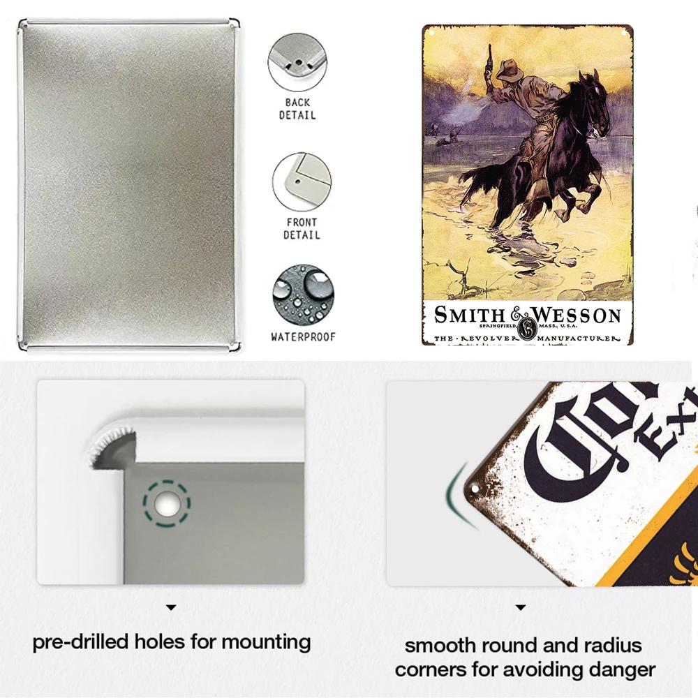 Pistola Co2 Arma Metal Brand Colt Gun Poster Vintage Metal Tin Sign Retro Plaque Plate for Garage Man Cave Tools Wall Decor