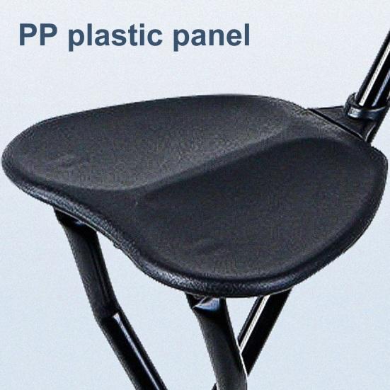 Yousheng 300 Lbs Crutch Stool with Seat Lightweight Folding Walking Stick Chair Portable Cane for Senior Elderly Camping Hiking