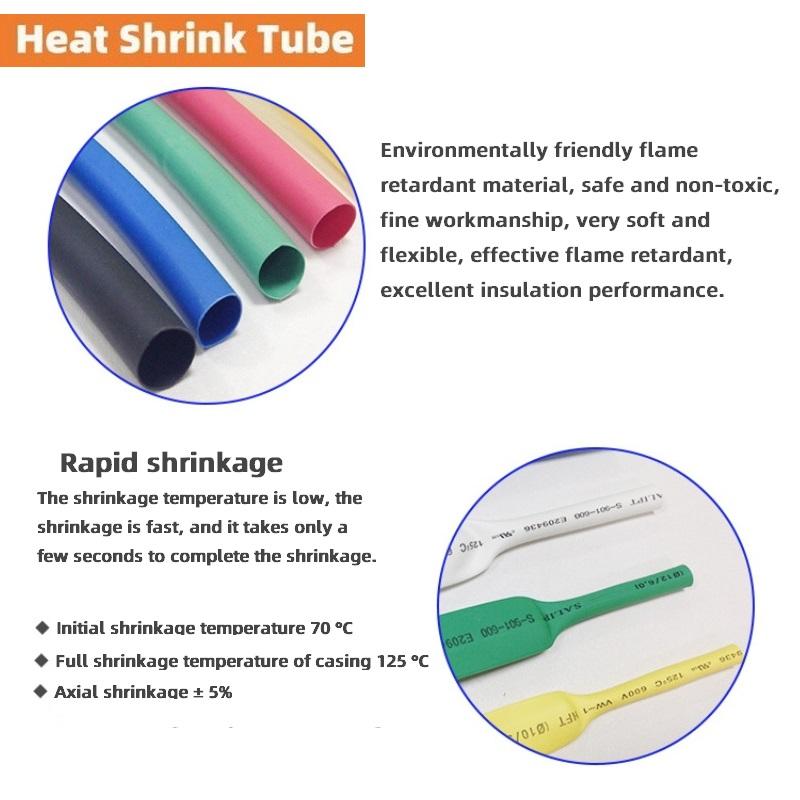 Комплект термоусадочных трубок Botisi, 385 шт., ассорти 2:1 соотношение