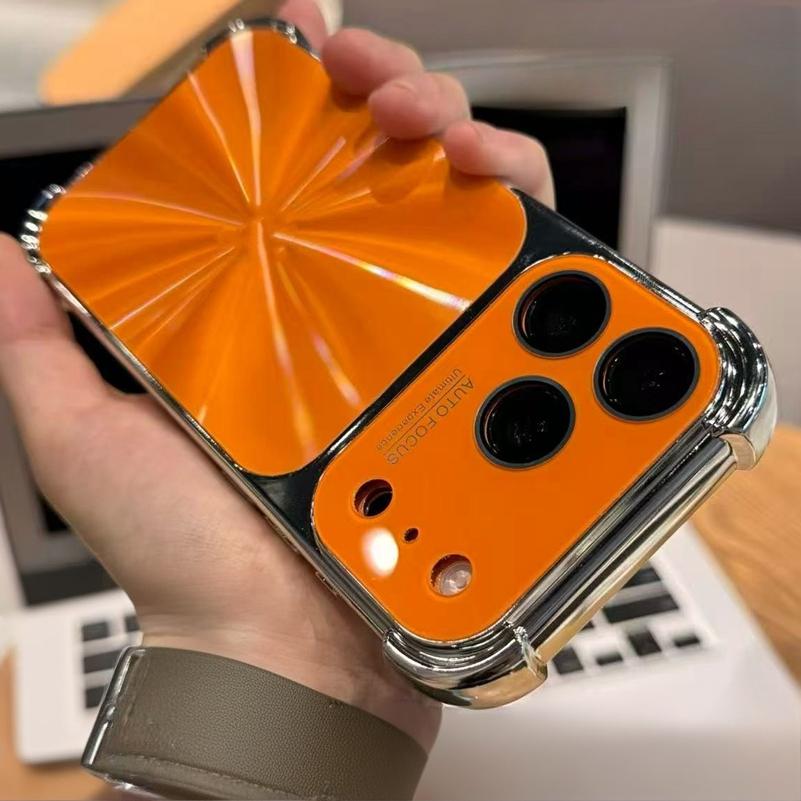 New 6D Colorful Laser Aurora Case For iPhone 13 14 15 16 17 Pro Max Air Soft Bumper Shockproof Glass Camera Hard PC Cover
