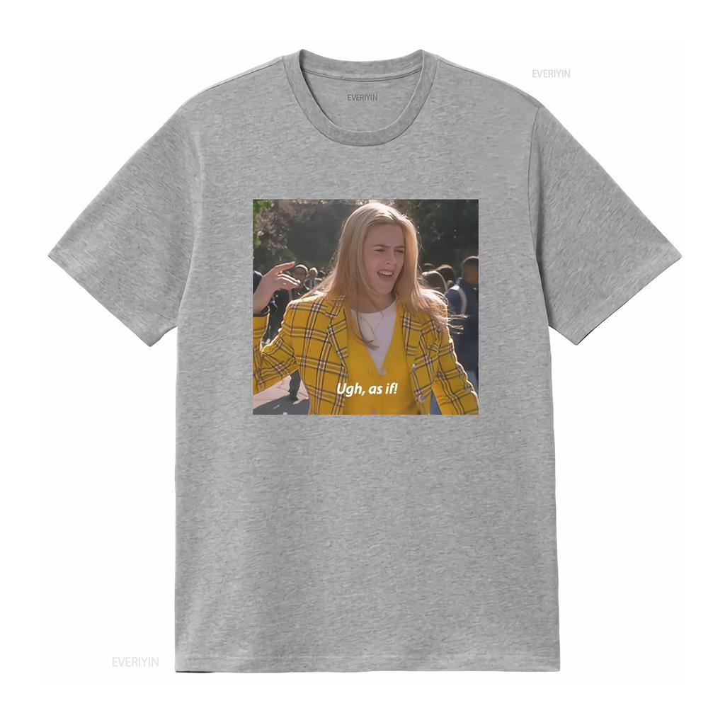 Clueless T Shirt ugh as if Vintage Style Y2K Aesthetic 90s Mean Girls movies vintage Washed designer clothes Breathable